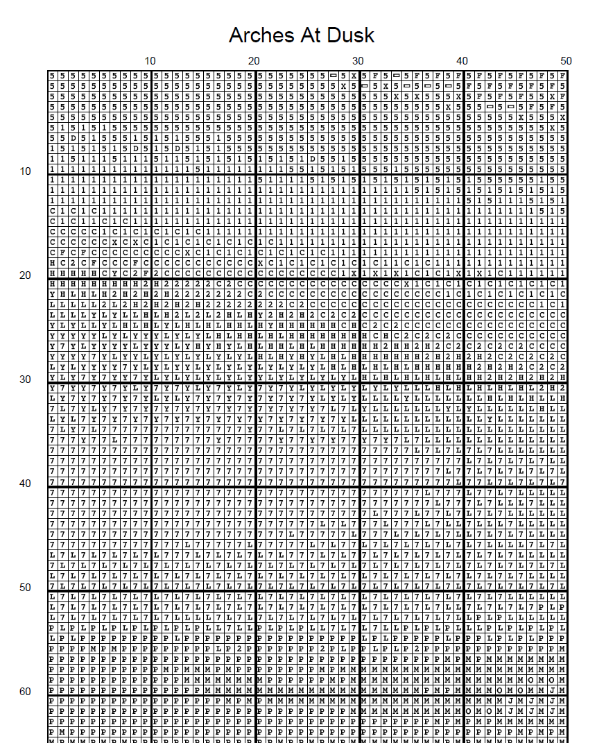 Stitching Jules Design Cross Stitch Pattern Arches National Park Utah Landscape Wilderness Cross Stitch Embroidery Needlepoint Pattern PDF Download - Ready For Pattern Keeper