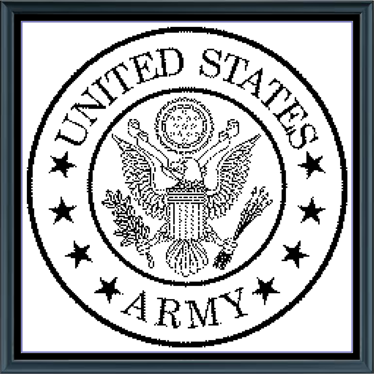 Stitching Jules Design Cross Stitch Pattern Army Seal Military United States USA Counted Cross Stitch Monochrome Blackwork Pattern Digital Download