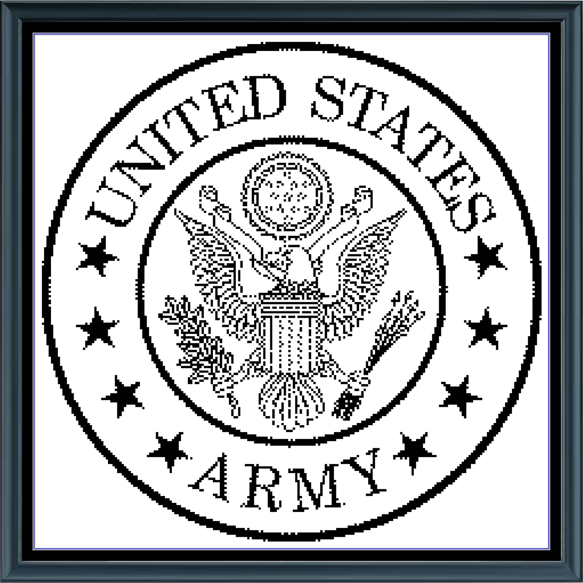 Stitching Jules Design Cross Stitch Pattern Army Seal Military United States USA Counted Cross Stitch Monochrome Blackwork Pattern Digital Download