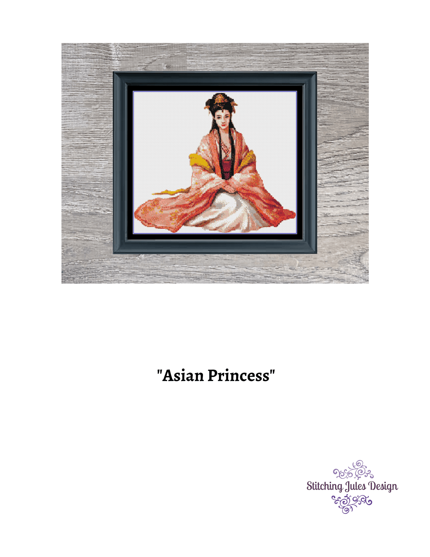Stitching Jules Design Cross Stitch Pattern Asian Princess Cross Stitch Pattern | Asian Cross Stitch Pattern | Instant PDF Download