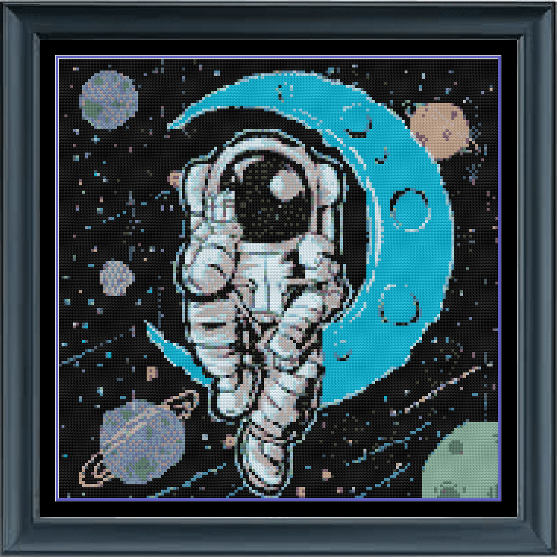 Stitching Jules Design Cross Stitch Pattern Astronaut Moon NASA Lunar Cross Stitch Embroidery Needlepoint Pattern PDF Download - Ready For Pattern Keeper