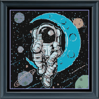 Thumbnail for Stitching Jules Design Cross Stitch Pattern Astronaut Moon NASA Lunar Cross Stitch Embroidery Needlepoint Pattern PDF Download - Ready For Pattern Keeper