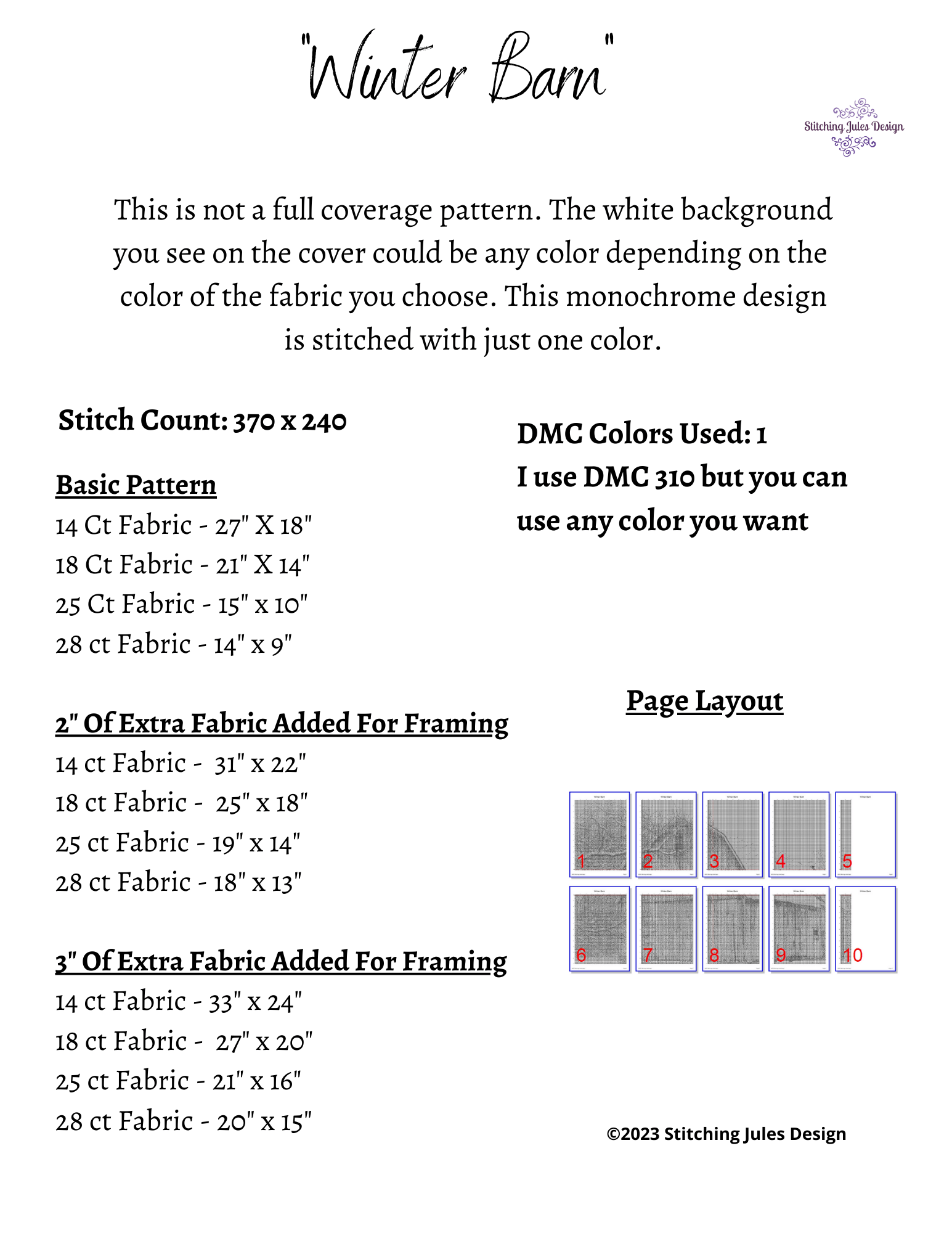 Stitching Jules Design Cross Stitch Pattern Barn Cross Stitch Pattern | Farm Cross Stitch Pattern | Blackwork Cross Stitch Pattern