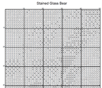 Thumbnail for Stitching Jules Design Cross Stitch Pattern Bear Animal Wildlife Stained Glass Outdoors Mountains Landscape Full Coverage Counted Cross Stitch Pattern Digital Download