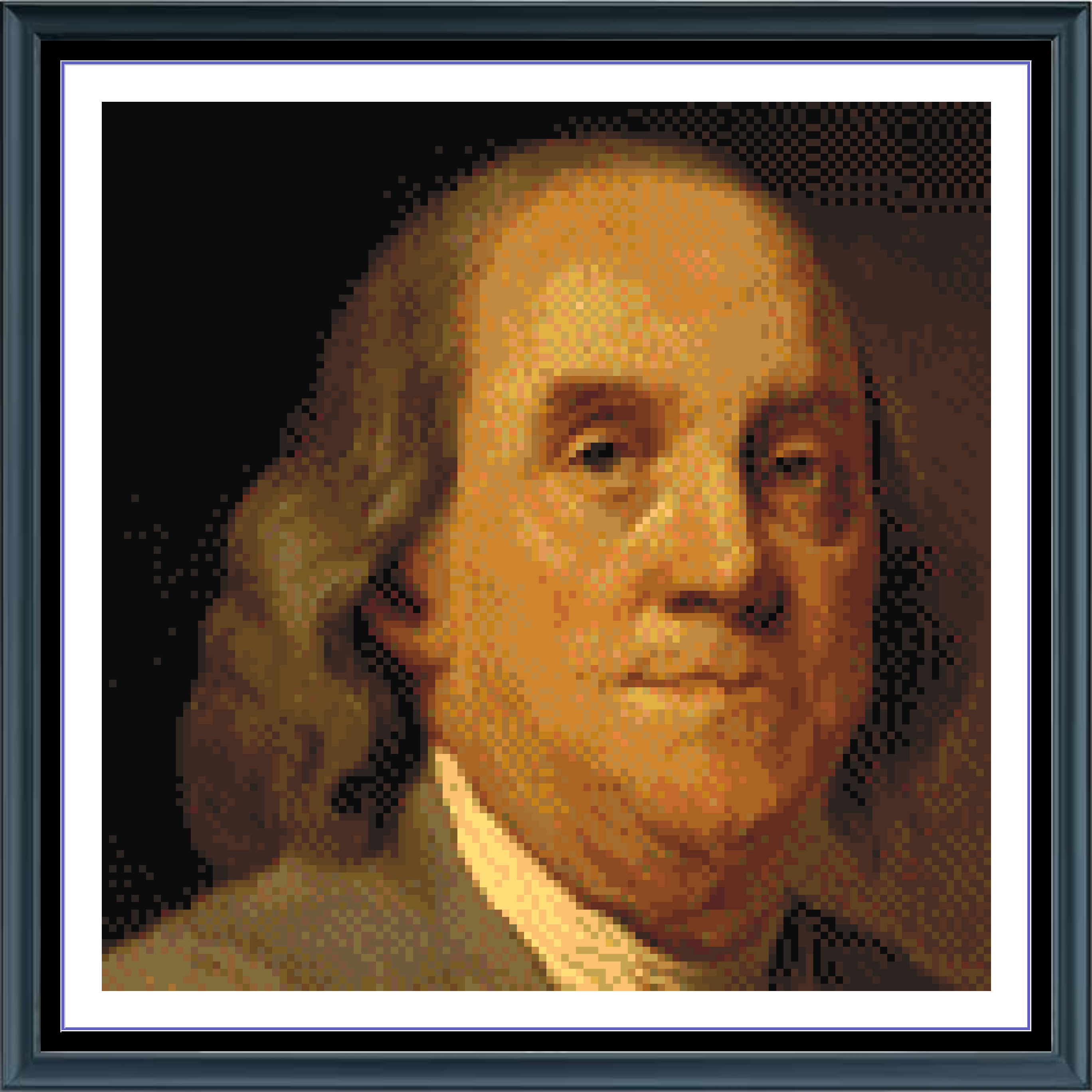 Stitching Jules Design Cross Stitch Pattern Benjamin Franklin American Mini Full Coverage Counted Cross-Stitch Pattern (Digital Download)