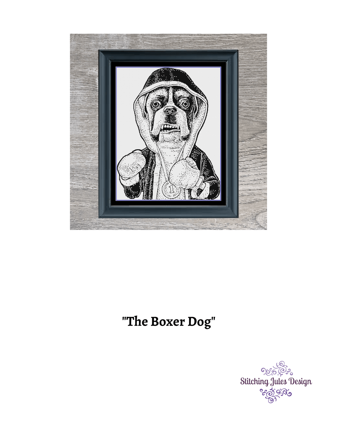 Stitching Jules Design Cross Stitch Pattern Boxer Cross Stitch Pattern | Boxer Dog Cross Stitch Pattern | Blackwork | Instant PDF Download And Physical Pattern Options