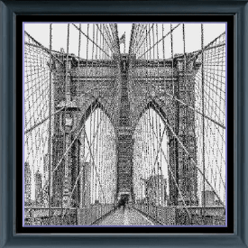 Stitching Jules Design Cross Stitch Pattern Brooklyn Bridge Cross Stitch Pattern | NYC Cross Stitch Pattern | Blackwork Cross Stitch Pattern | Instant PDF Download