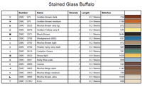 Thumbnail for Stitching Jules Design Cross Stitch Pattern Buffalo Bison American West Mountain Landscape Stained Glass Full Coverage Counted Cross Stitch Pattern