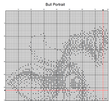 Stitching Jules Design Cross Stitch Pattern Bull Cow Farm Animal Mini Monochrome Counted Cross-Stitch Pattern (Digital Download)