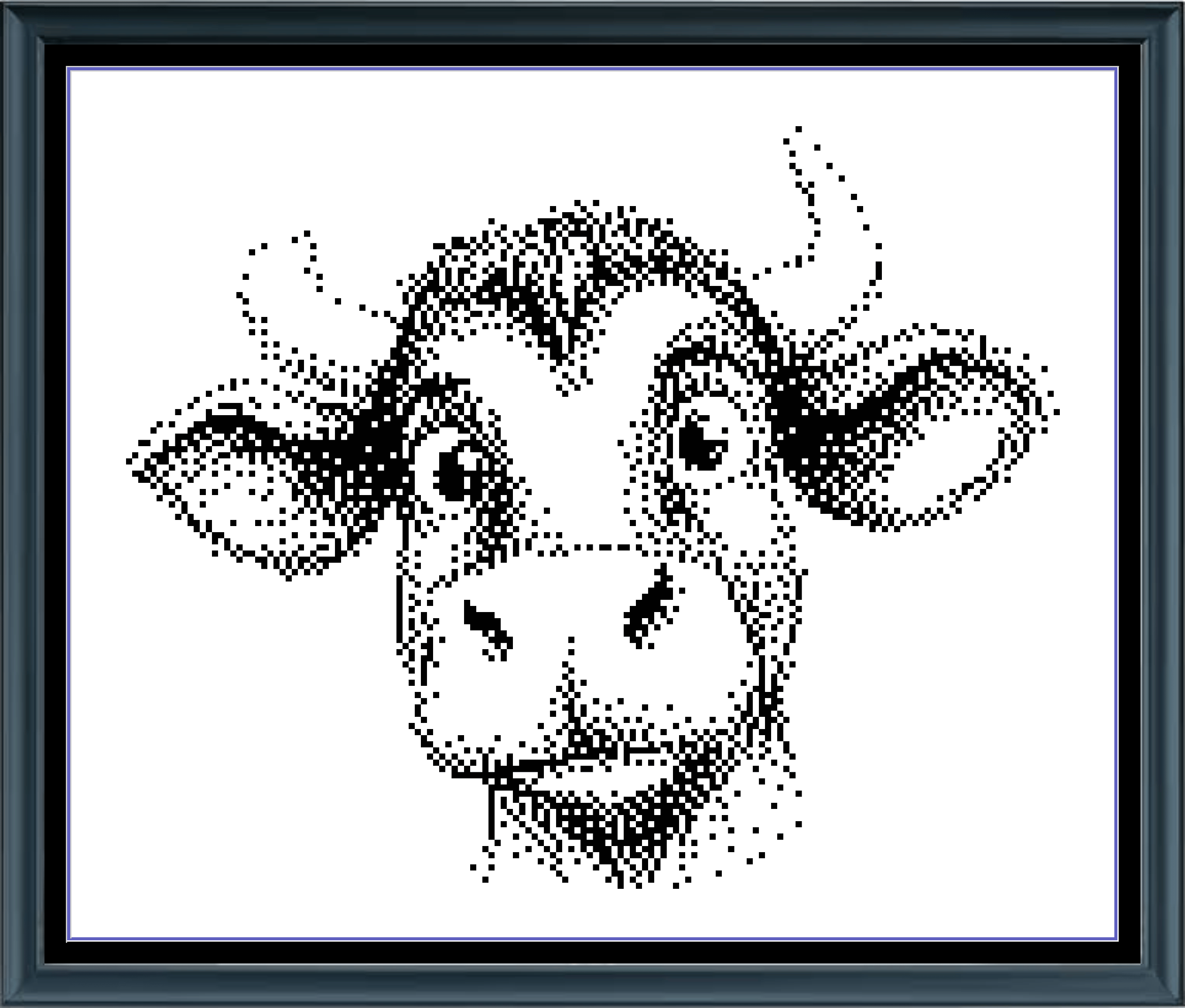 Stitching Jules Design Cross Stitch Pattern Bull Cow Farm Animal Mini Monochrome Counted Cross-Stitch Pattern (Digital Download)