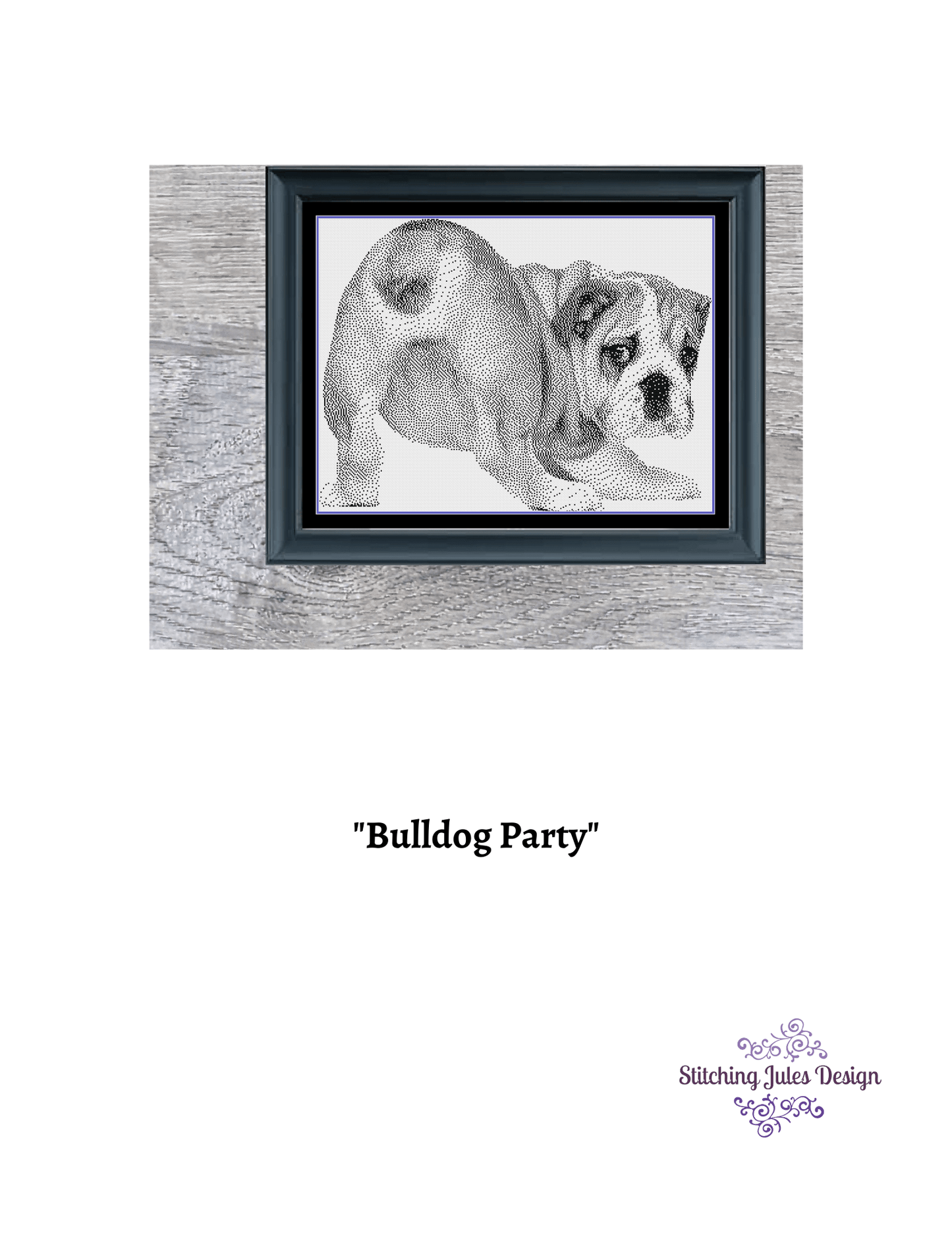 Stitching Jules Design Cross Stitch Pattern Bulldog Cross Stitch Pattern | Dog Breed Cross Stitch Pattern | Blackwork | Instant PDF Download And Physical Pattern Options