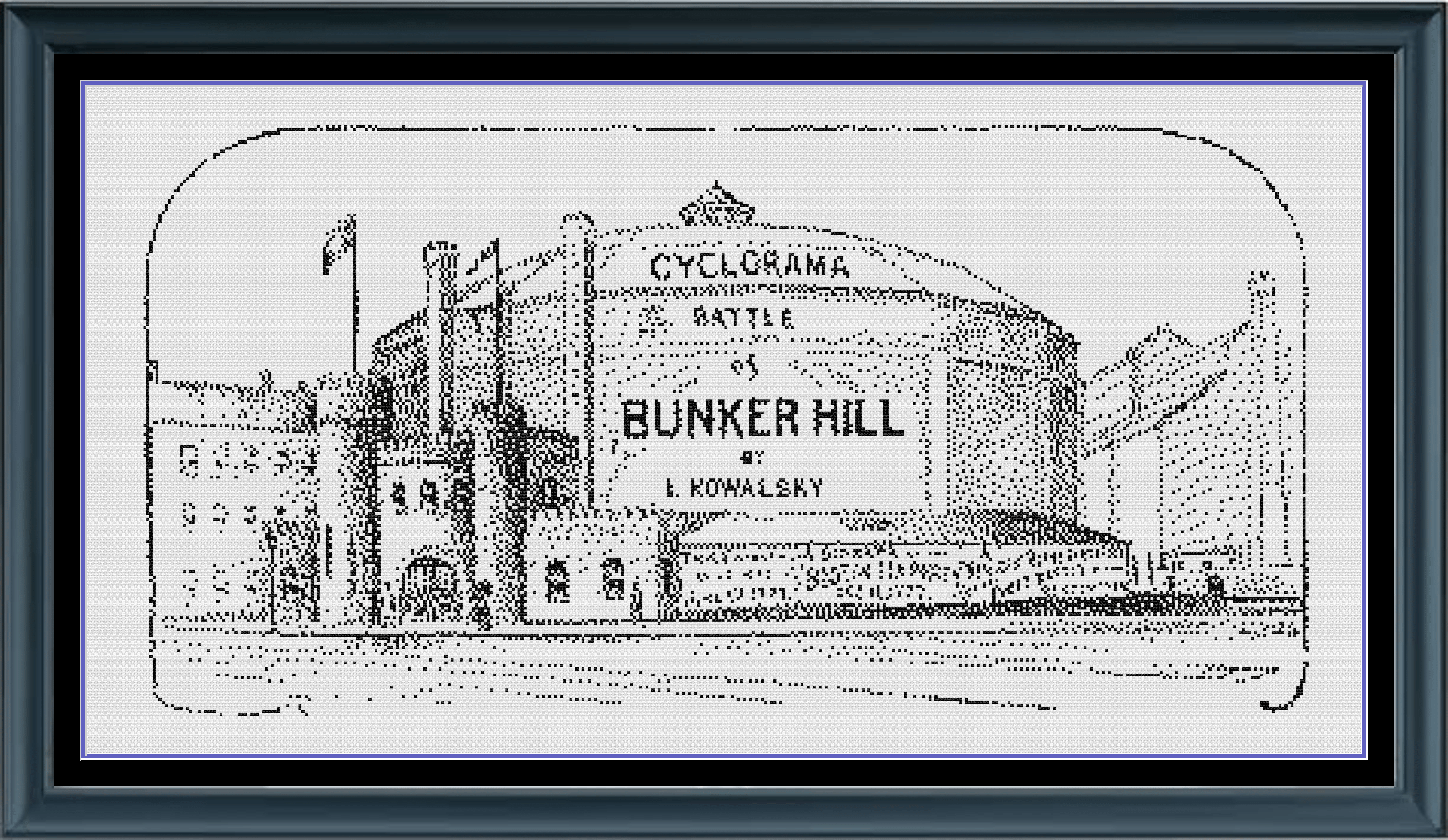 Stitching Jules Design Cross Stitch Pattern Bunker Hill Cyclorama Revolutionary History Monochrome Counted Cross-Stitch Pattern (Digital Download)