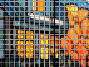Stitching Jules Design Cross Stitch Pattern Cabin House River Stained Glass Full Coverage Counted Cross Stitch Pattern Digital Download