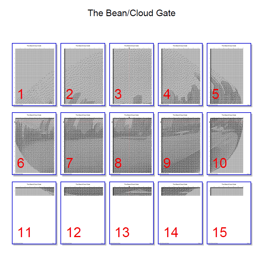 Stitching Jules Design Cross Stitch Pattern Chicago Cloud Gate Bean Sculpture Monochrome Cross Stitch Embroidery Needlepoint Pattern PDF Download