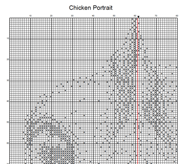 Stitching Jules Design Cross Stitch Pattern Chicken Rooster Portrait Mini Monochrome Counted Cross-Stitch Pattern (Digital Download)