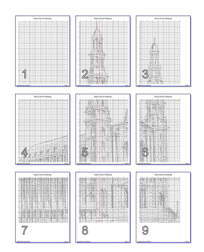 Stitching Jules Design Cross Stitch Pattern Church Cathedral Drawing Sketch Monochrome Counted Cross-Stitch Pattern (Digital Download)