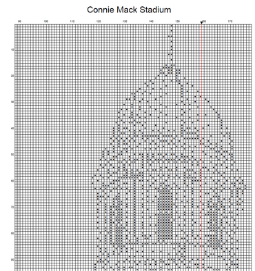 Stitching Jules Design Cross Stitch Pattern Connie Mack Stadium Baseball Monochrome Counted Cross Stitch Pattern (Digital Download)