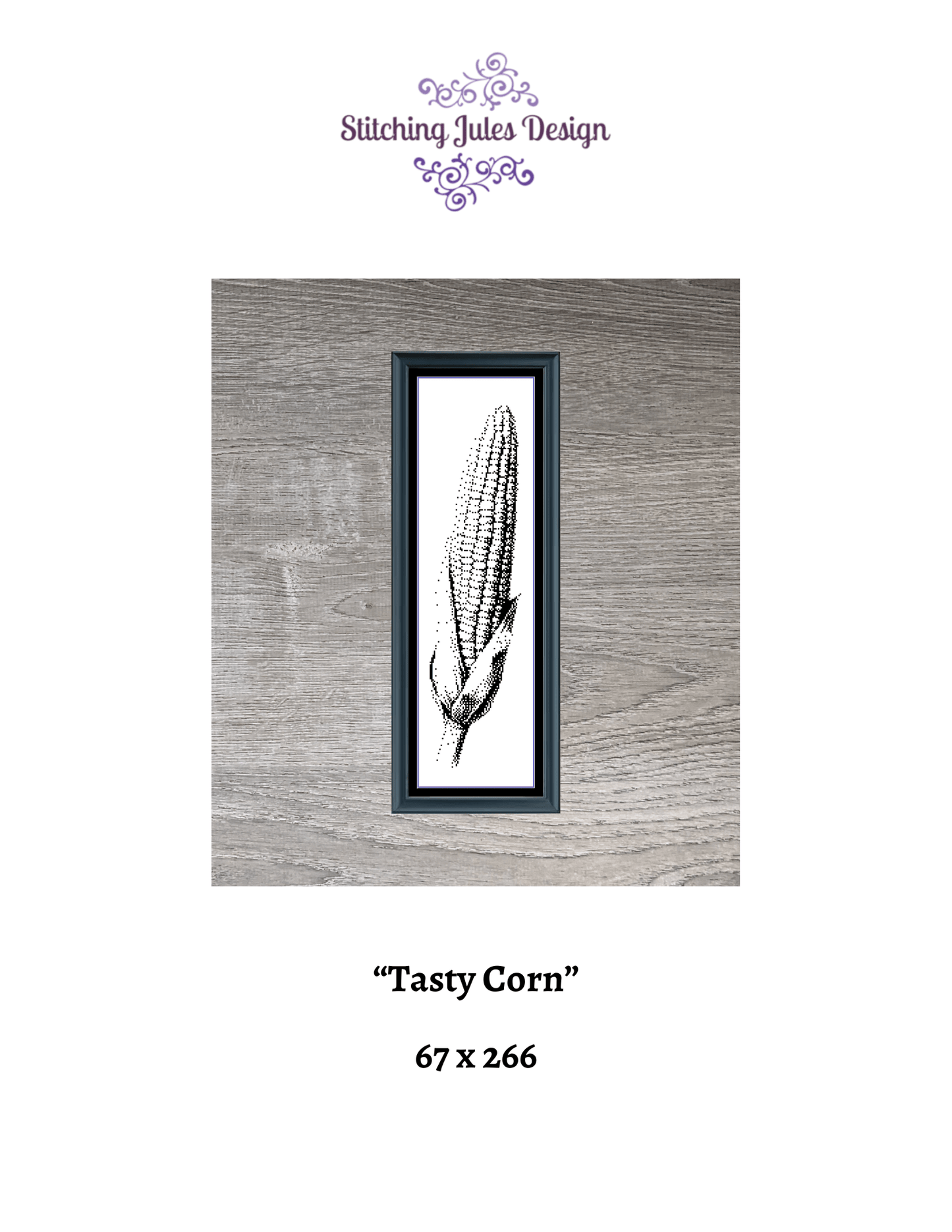 Stitching Jules Design Cross Stitch Pattern Corn Crop Garden Farmer Farm Monochrome Counted Cross Stitch Pattern Digital Download