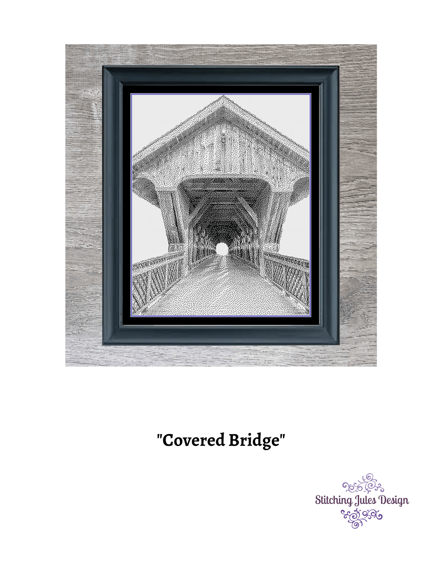 Stitching Jules Design Cross Stitch Pattern Covered Bridge Cross Stitch Pattern |  Bridge Cross Stitch Pattern | Blackwork | Instant PDF Download