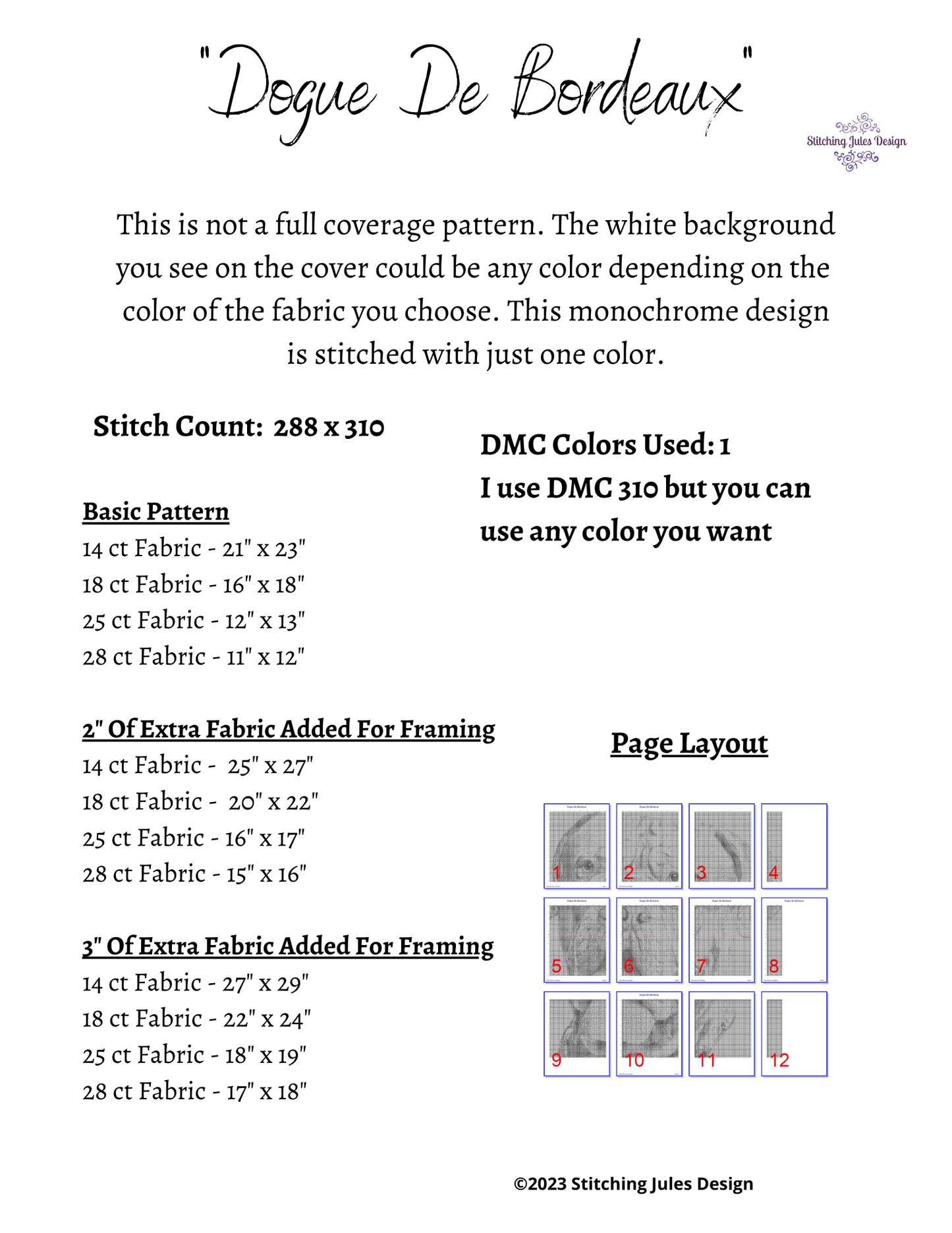 Stitching Jules Design Cross Stitch Pattern Dogue De Bordeaux Cross Stitch Pattern | French Mastiff Cross Stitch Pattern | Blackwork | Instant PDF Download