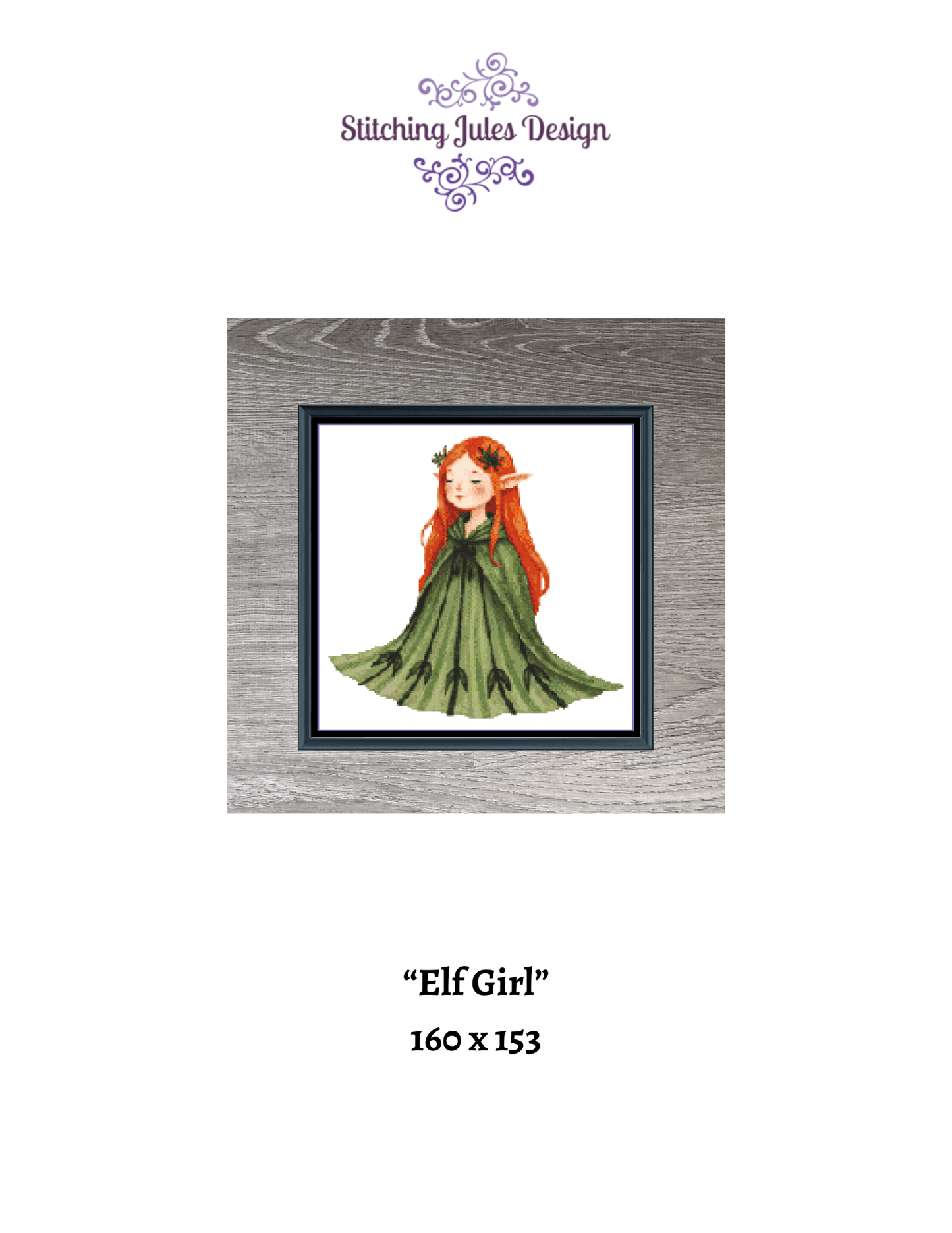 Stitching Jules Design Cross Stitch Pattern Elf Girl Fantasy Arwin Medieval Counted Cross Stitch Pattern Digital Download