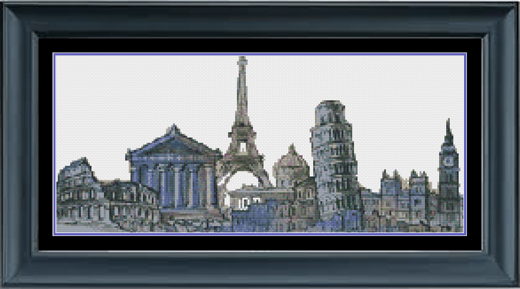 Stitching Jules Design Cross Stitch Pattern Europe Cross Stitch Pattern | European Landmarks | Eiffel Tower | Coliseum | Cross Stitch Pattern | PDF Download