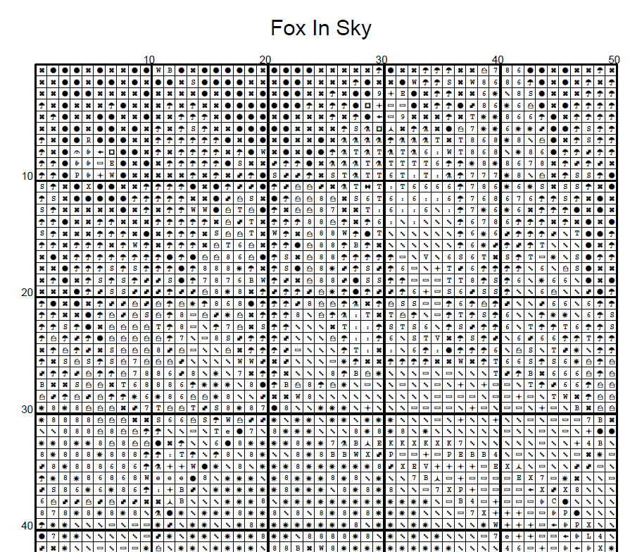 Stitching Jules Design Cross Stitch Pattern Fox Sky Wildlife Stained Glass Colorful Full Coverage Counted Cross Stitch Pattern Digital Download