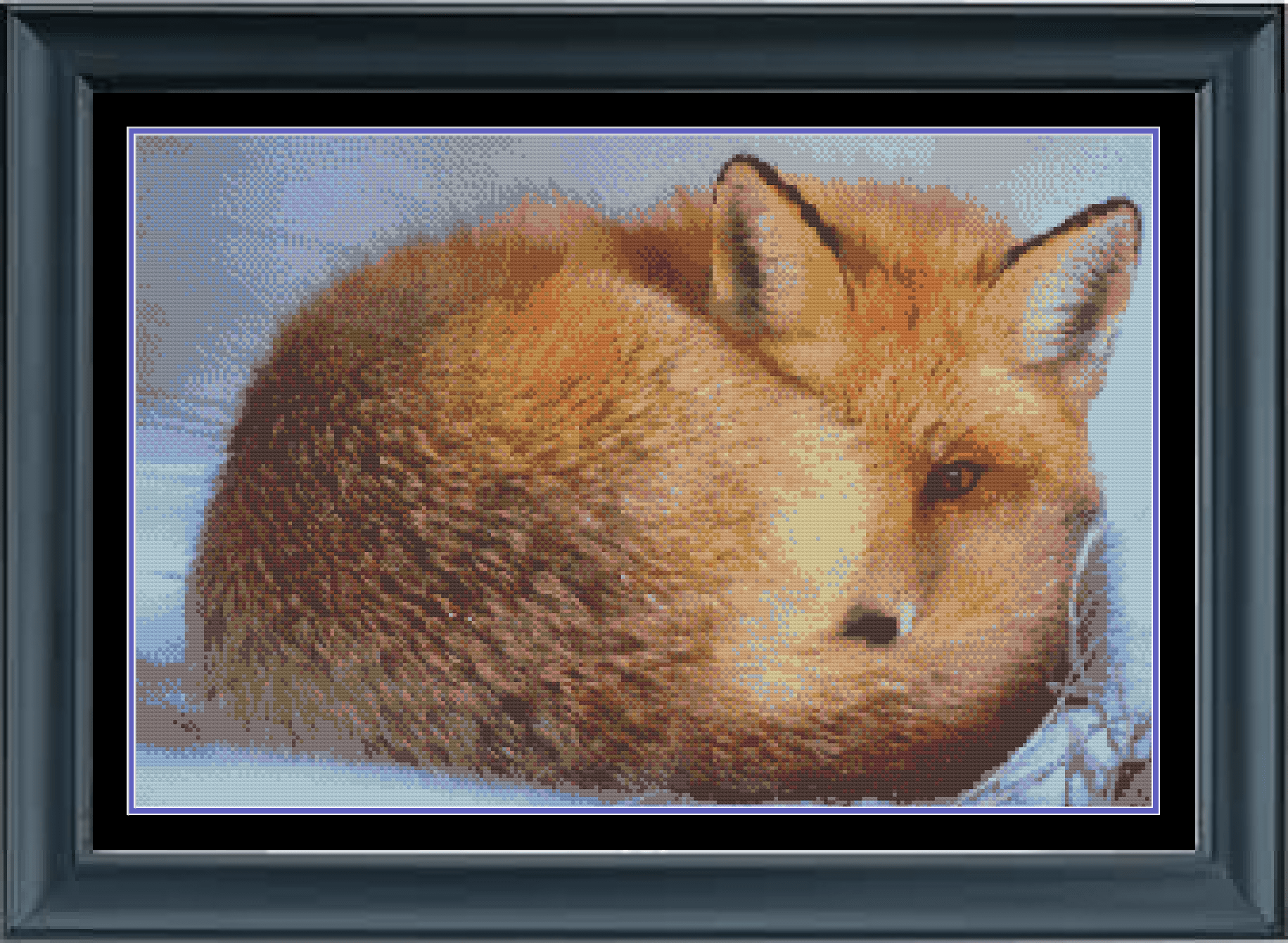 Stitching Jules Design Cross Stitch Pattern Fox Wildlife Animal Winter Snow Cross Stitch Pattern