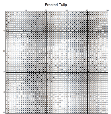 Stitching Jules Design Cross Stitch Pattern Frosted Tulip Winter Flower Full Coverage Counted Cross-Stitch Pattern (Digital Download)