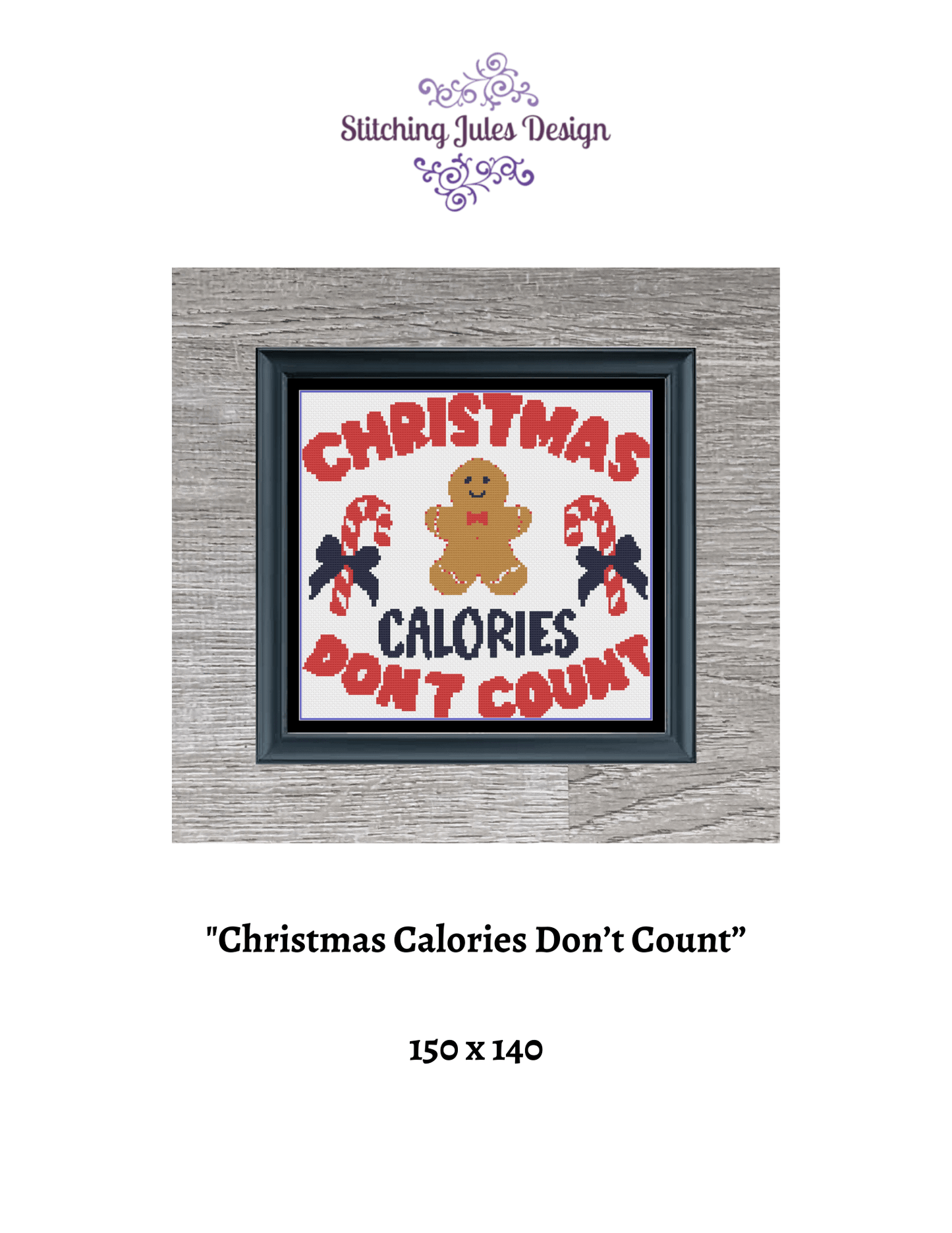 Stitching Jules Design Cross Stitch Pattern Funny Christmas Cross Stitch Pattern Instant Download PDF