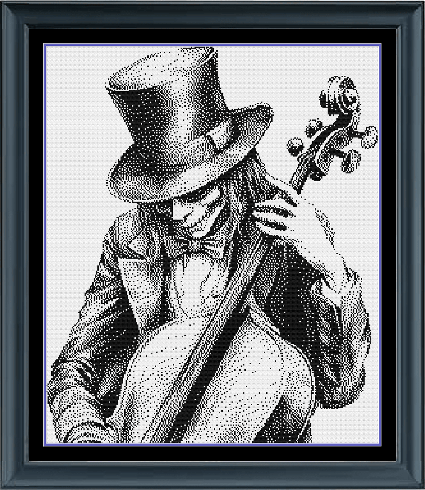 Stitching Jules Design Cross Stitch Pattern Ghost Cellist Halloween Music Counted Cross Stitch Pattern | Monochrome Blackwork | Instant Download PDF