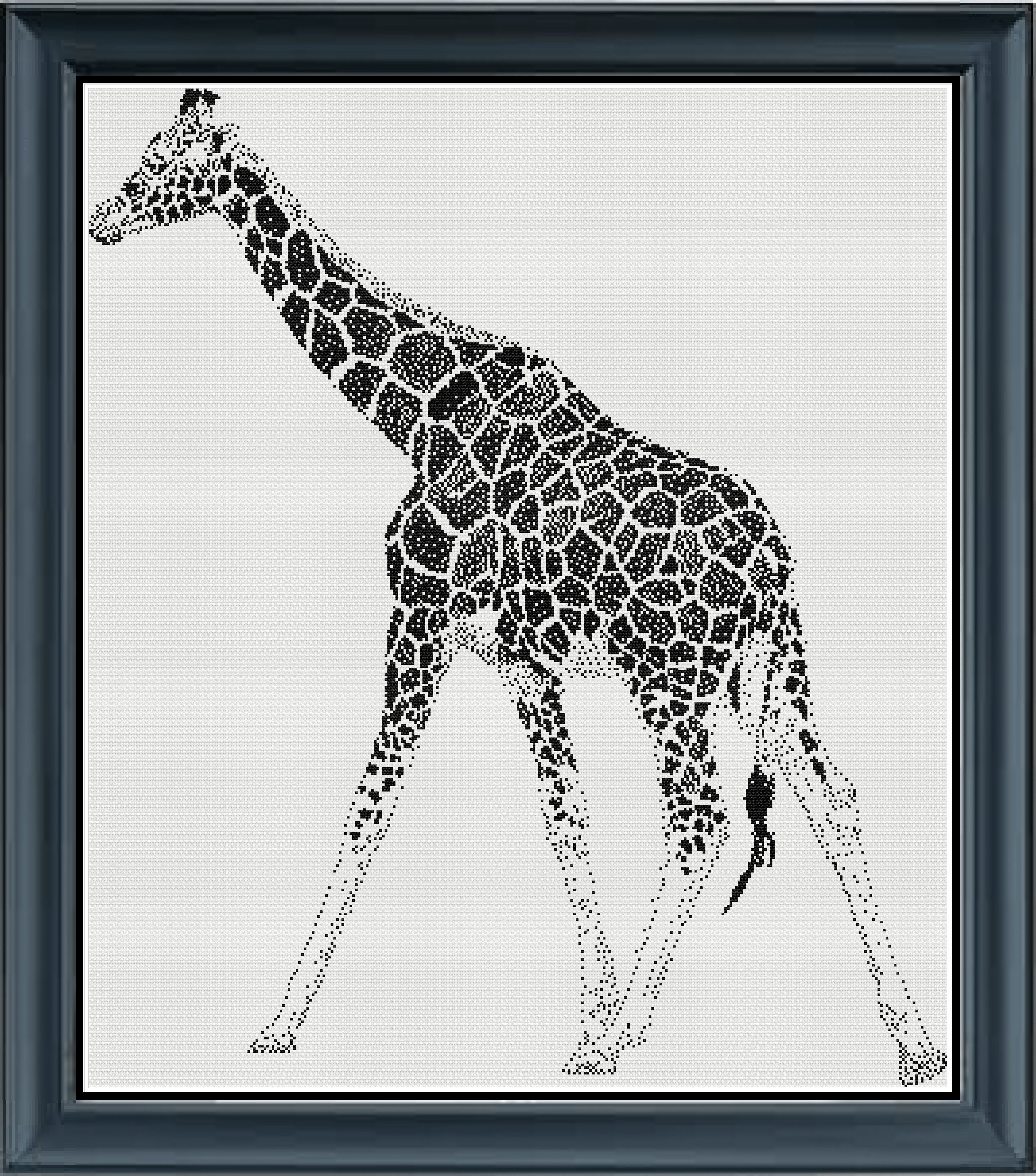 Stitching Jules Design Cross Stitch Pattern Digital PDF Download - $10 Giraffe Cross Stitch Pattern | Animal Cross Stitch Pattern | Blackwork | Instant PDF Download And Physical Pattern Options