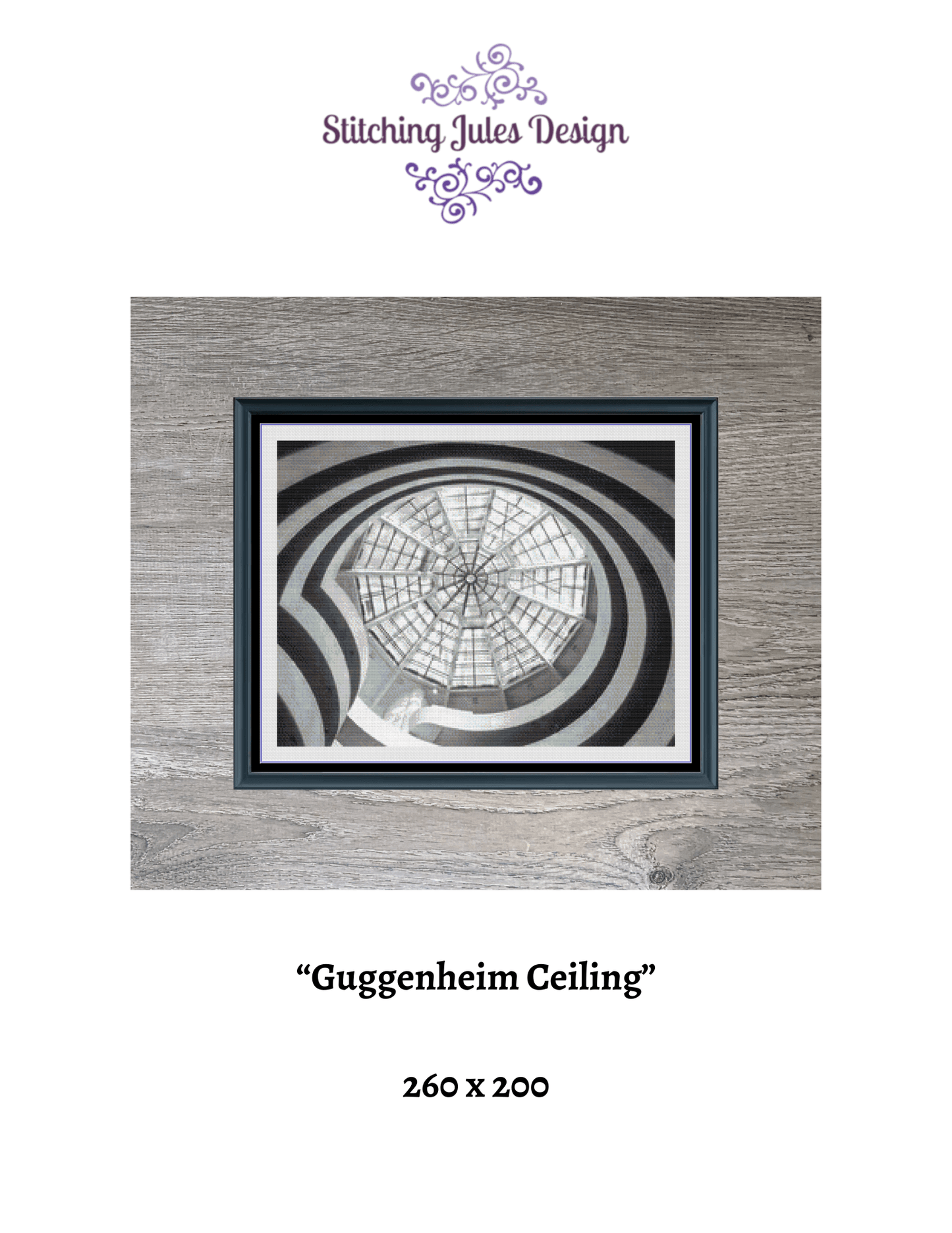 Stitching Jules Design Cross Stitch Pattern Guggenheim Museum NYC Architecture Full Coverage Counted Cross-Stitch Pattern (Digital Download)