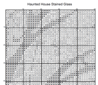 Thumbnail for Stitching Jules Design Cross Stitch Pattern Haunted House Halloween Spooky Scary Full Coverage Stained Glass Counted Cross Stitch Pattern Digital Download