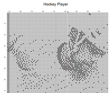 Stitching Jules Design Cross Stitch Pattern Hockey Player Cross Stitch Pattern | Sports Cross Stitch Pattern | Blackwork | Instant PDF Download And Physical Pattern Options