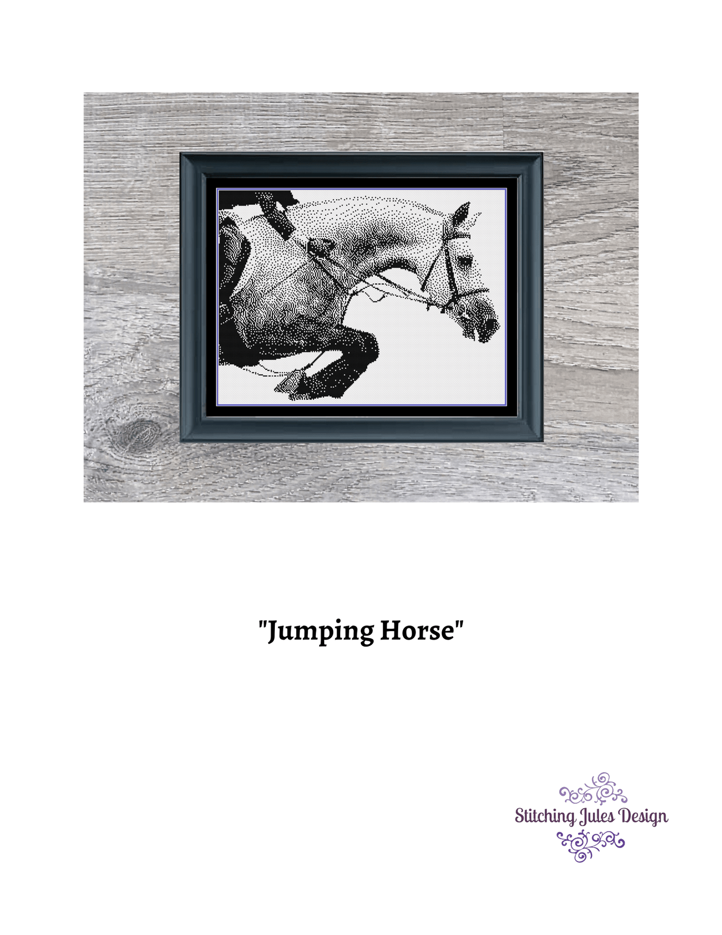Stitching Jules Design Cross Stitch Pattern Horse Cross Stitch Pattern | Equestrian Cross Stitch Pattern | Blackwork | Instant PDF Download And Physical Pattern Options