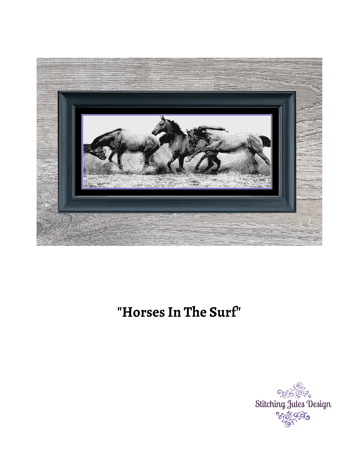 Stitching Jules Design Cross Stitch Pattern Horses Cross Stitch Pattern | Animal Cross Stitch Pattern | Blackwork | Digital PDF Download