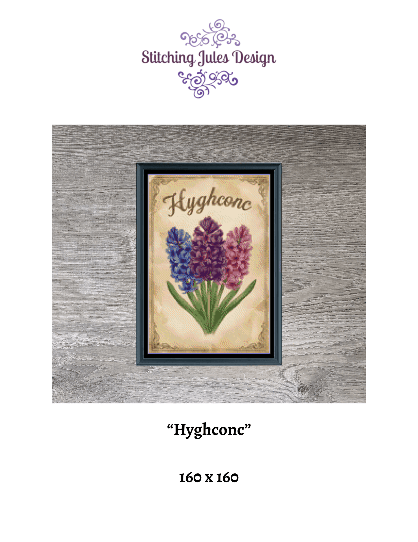Stitching Jules Design Cross Stitch Pattern Hyghconc Winter Flower Full Coverage Counted Cross-Stitch Pattern (Digital Download)