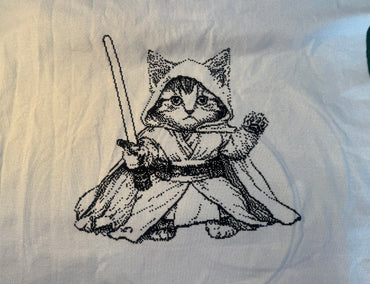 Stitching Jules Design Cross Stitch Pattern Kitten Cat Warrior Fantasy Funny Cool Monochrome Blackwork Counted Cross Stitch Pattern | Digital Download