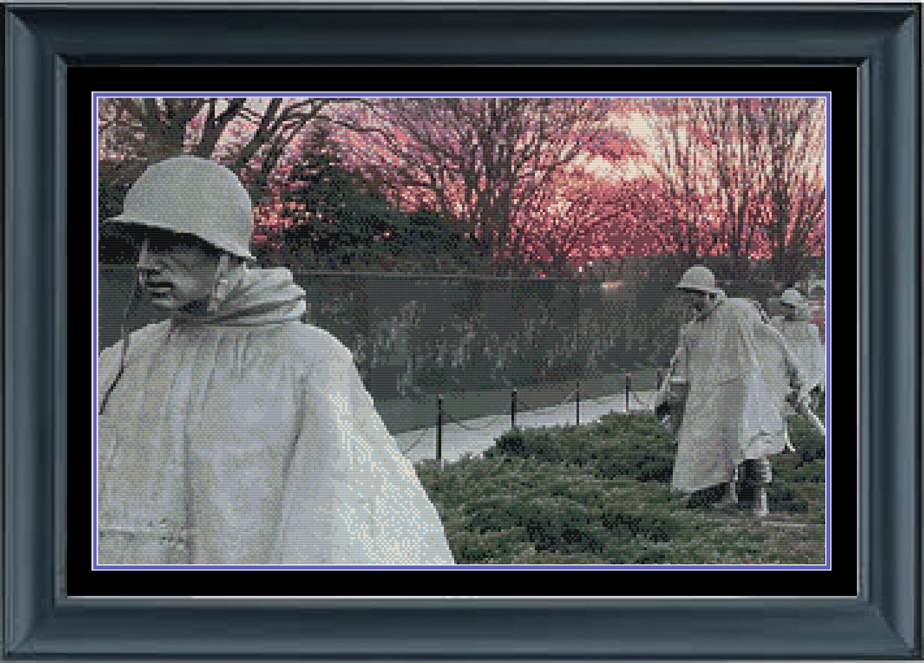 Stitching Jules Design Cross Stitch Pattern Korean War Memorial In Washington DC Cross Stitch Pattern Instant PDF Download