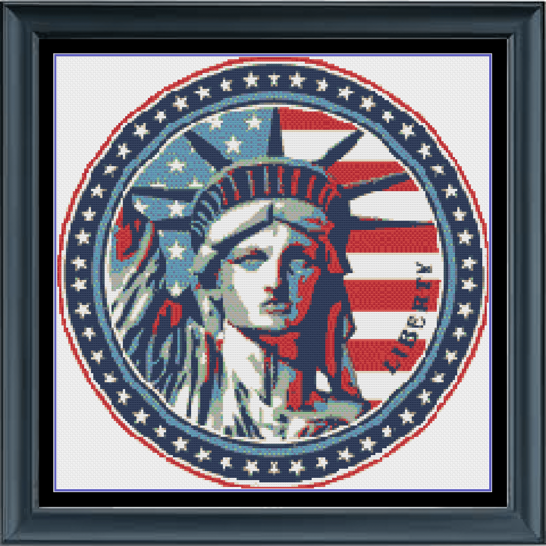 Stitching Jules Design Cross Stitch Pattern Lady Liberty America Patriotic USA Cross Stitch Embroidery Needlepoint Pattern Instant Download Pattern Keeper Ready