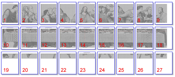 Stitching Jules Design Cross Stitch Pattern Last Supper Table Only Counted Cross Stitch Pattern | Monochrome Blackwork | Instant Download PDF