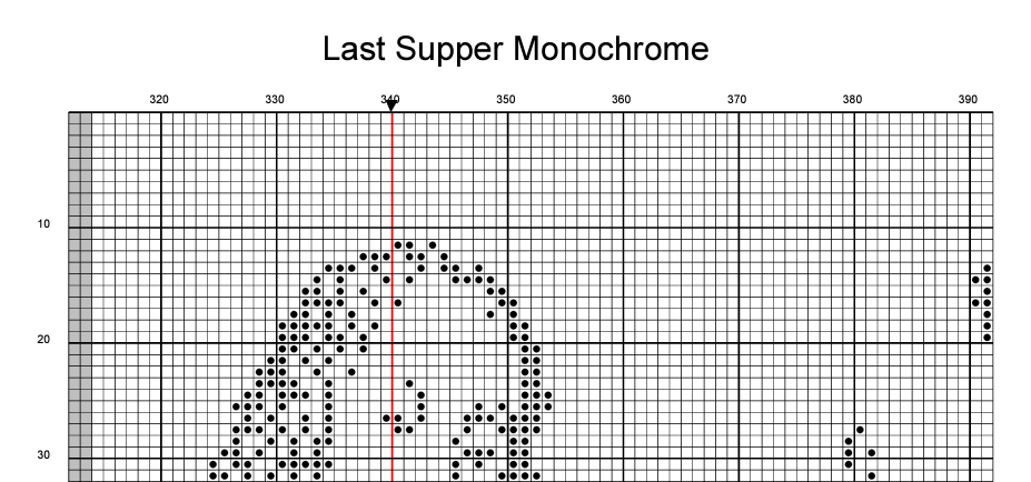 Stitching Jules Design Cross Stitch Pattern Last Supper Table Only Counted Cross Stitch Pattern | Monochrome Blackwork | Instant Download PDF