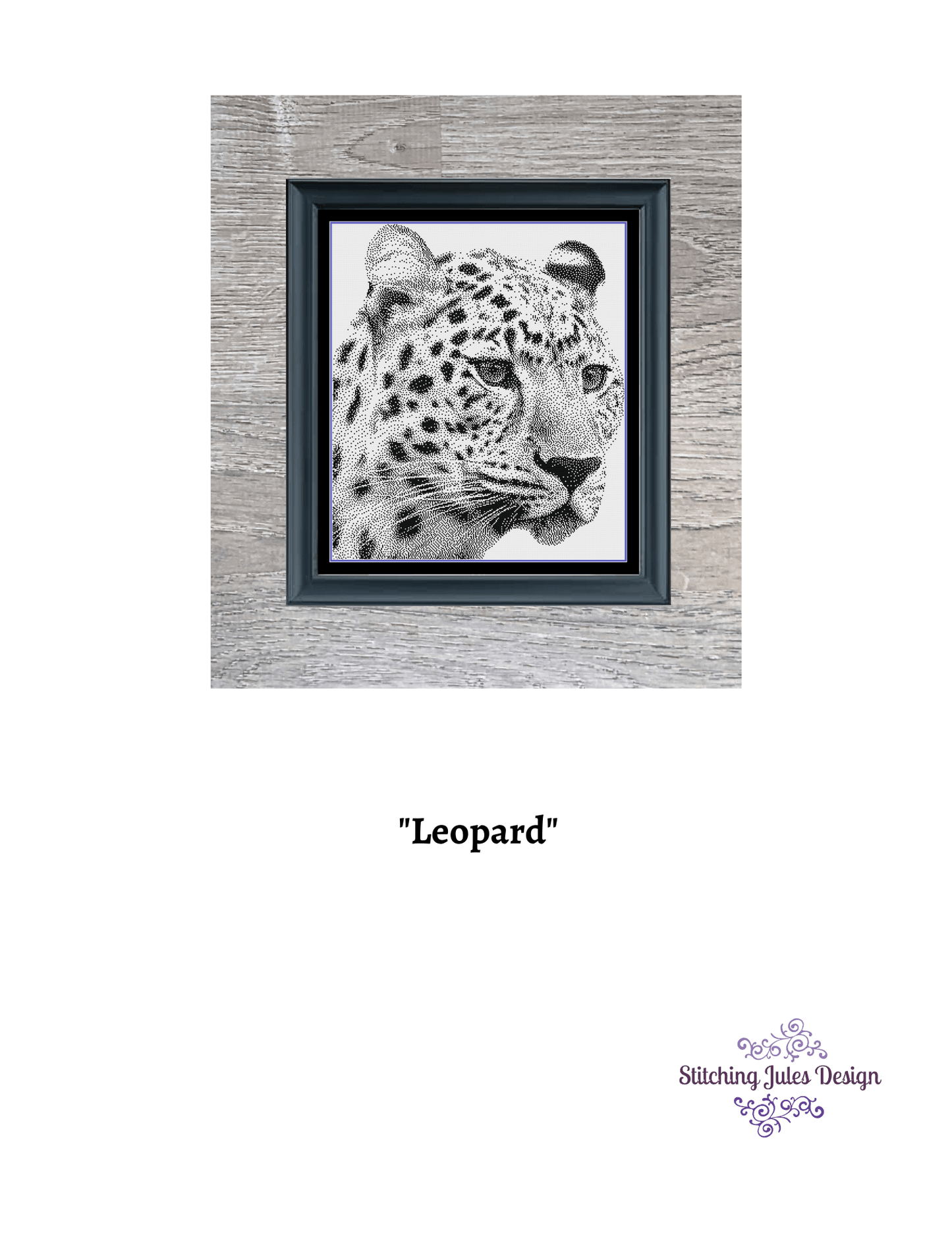 Stitching Jules Design Cross Stitch Pattern Leopard Cross Stitch Pattern | Animal Cross Stitch Pattern | Blackwork | Instant PDF Download