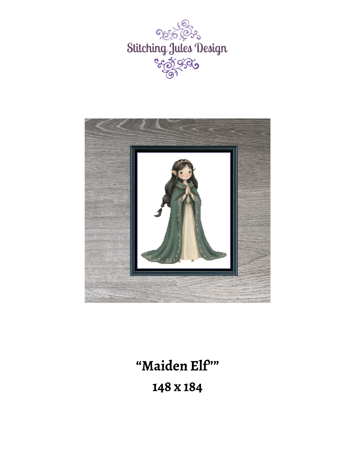 Stitching Jules Design Cross Stitch Pattern Maiden Elf Anime Cartoon Fantasy Mythical Counted Cross Stitch Pattern Digital Download