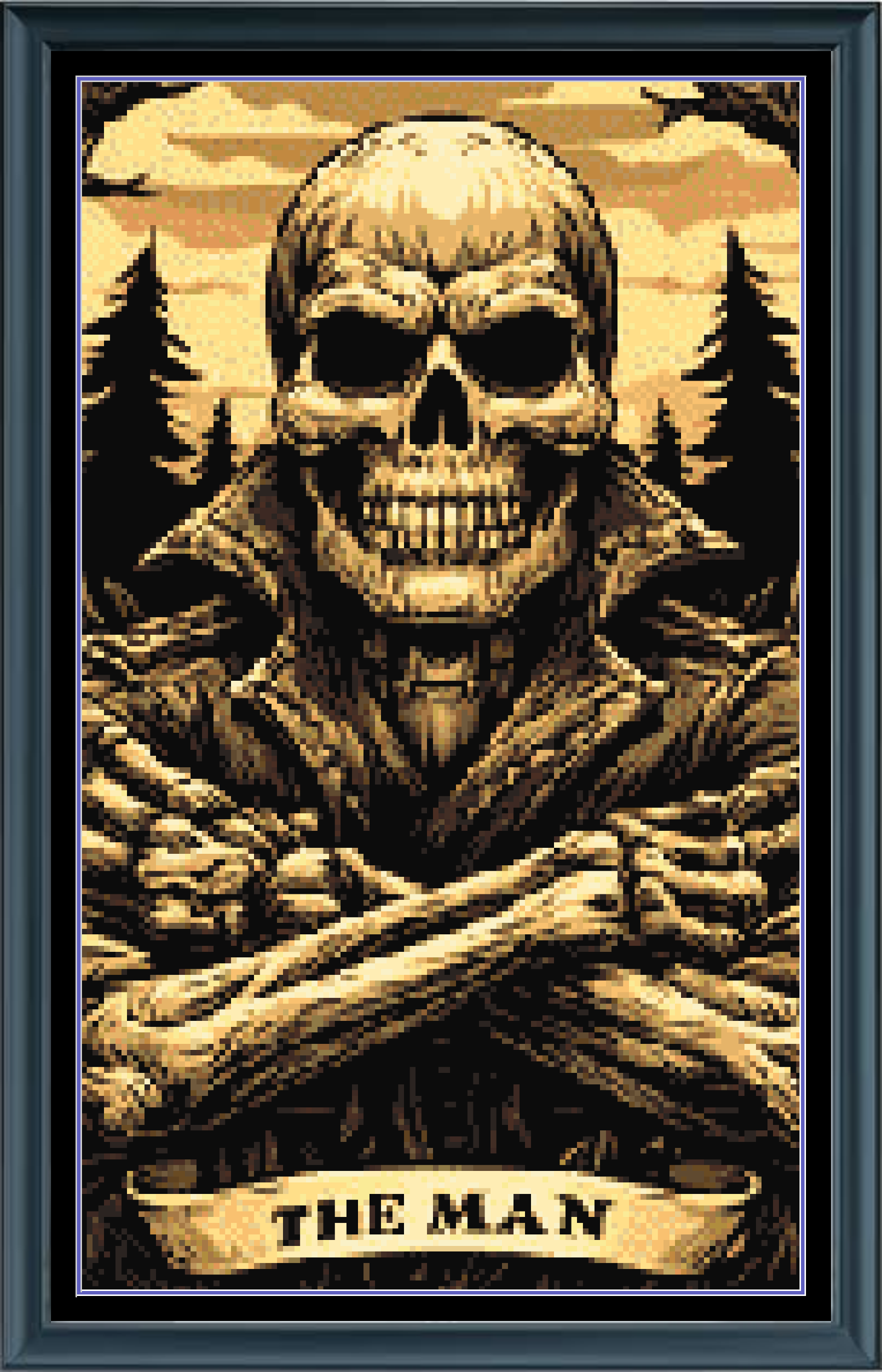 Stitching Jules Design Cross Stitch Pattern Man Skelelton Horror Tarot Card Gothic Full Coverage Counted Cross Stitch Pattern Digital Download