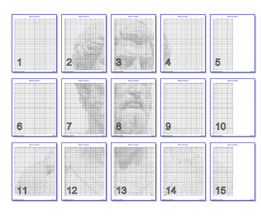 Stitching Jules Design Cross Stitch Pattern Marcus Aurelius Roman Emperor Monochrome Counted Cross-Stitch Pattern (Digital Download)