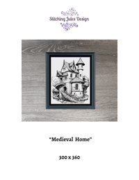 Thumbnail for Stitching Jules Design Cross Stitch Pattern Medieval Castle House Counted Cross Stitch Pattern | Monochrome Cross Stitch | Instant Download PDF