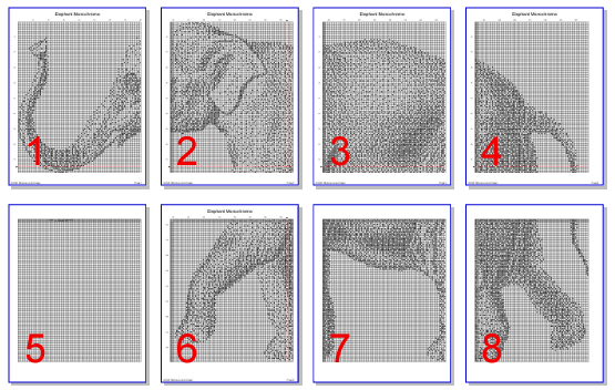 Stitching Jules Design Cross Stitch Pattern Medium Elephant Monochrome Counted Cross-Stitch Pattern | Elephant Cross-Stitch | Instant Download PDF