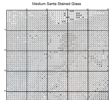 Stitching Jules Design Cross Stitch Pattern Medium Santa Stained Glass Christmas Full Coverage Counted Cross-Stitch Pattern (Digital Download)